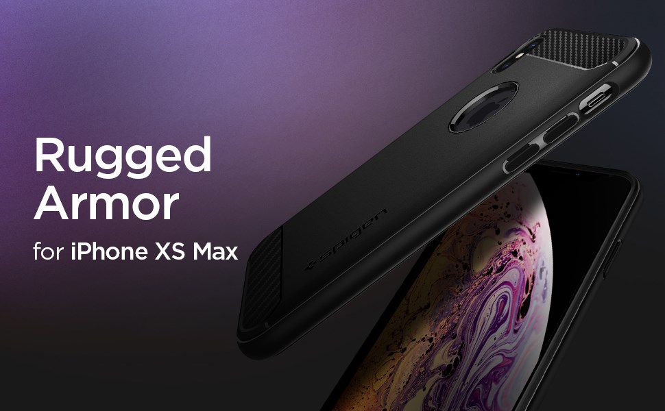 SPIGEN - iPhone XS Max Case Rugged Armor, Matte Black (065CS25125)