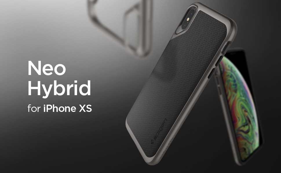SPIGEN - iPhone X/XS Case Neo Hybrid, Gunmetal (063CS24918)