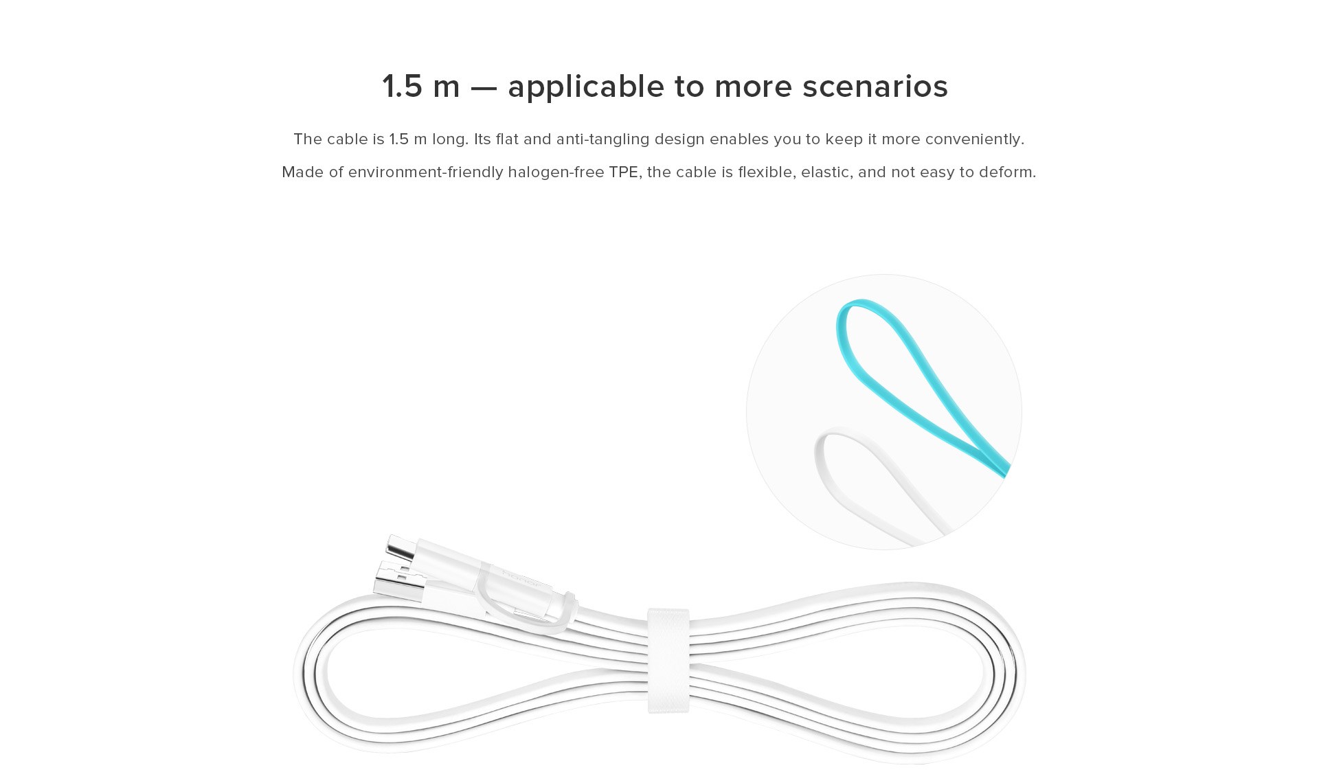 Huawei Data Cable USB + USB-C, 1,5M White (AP55S)